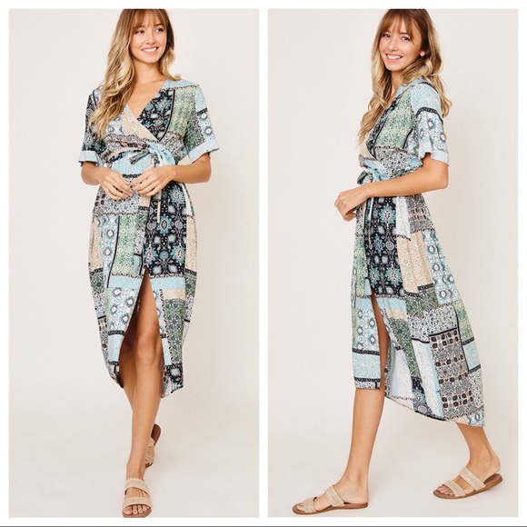 ShopEvelynne Dresses & Skirts - #11 Fabulous Ethnic Faux wrap Midi Dress